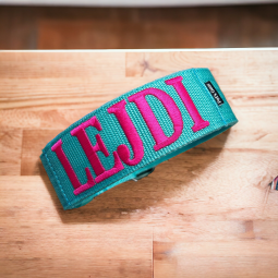 Obroża double strong z haftem