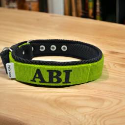 Obroża 4 cm podszycie haft